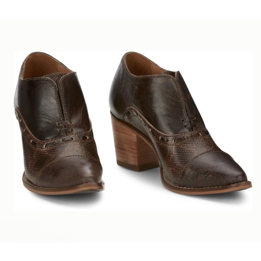NIB Nocona Women's 10 B Mocha Sherry Snip Toe Brown Western Ankle Boot